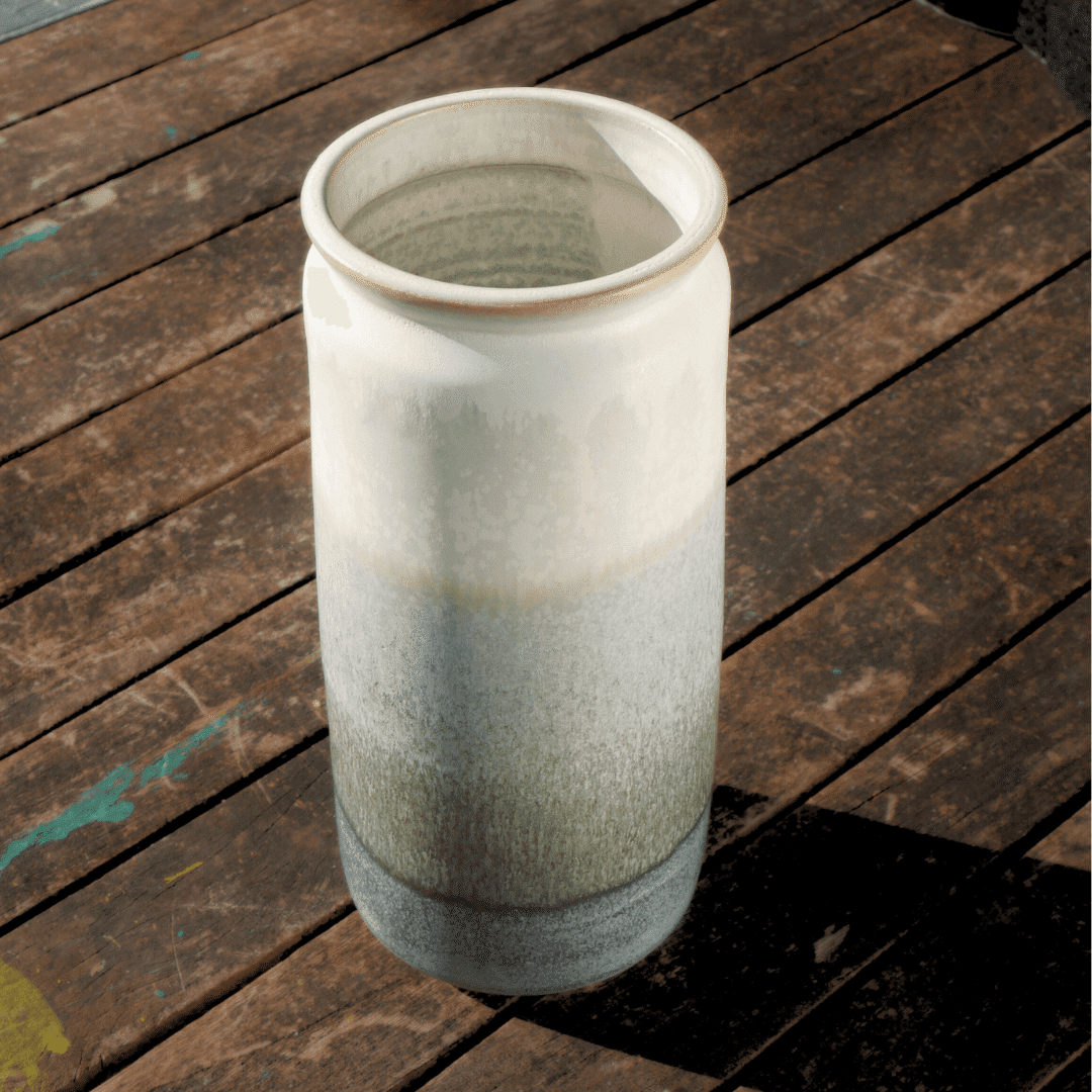 VASE Dégradé Blanc Gris | Grès blanc – Image 2