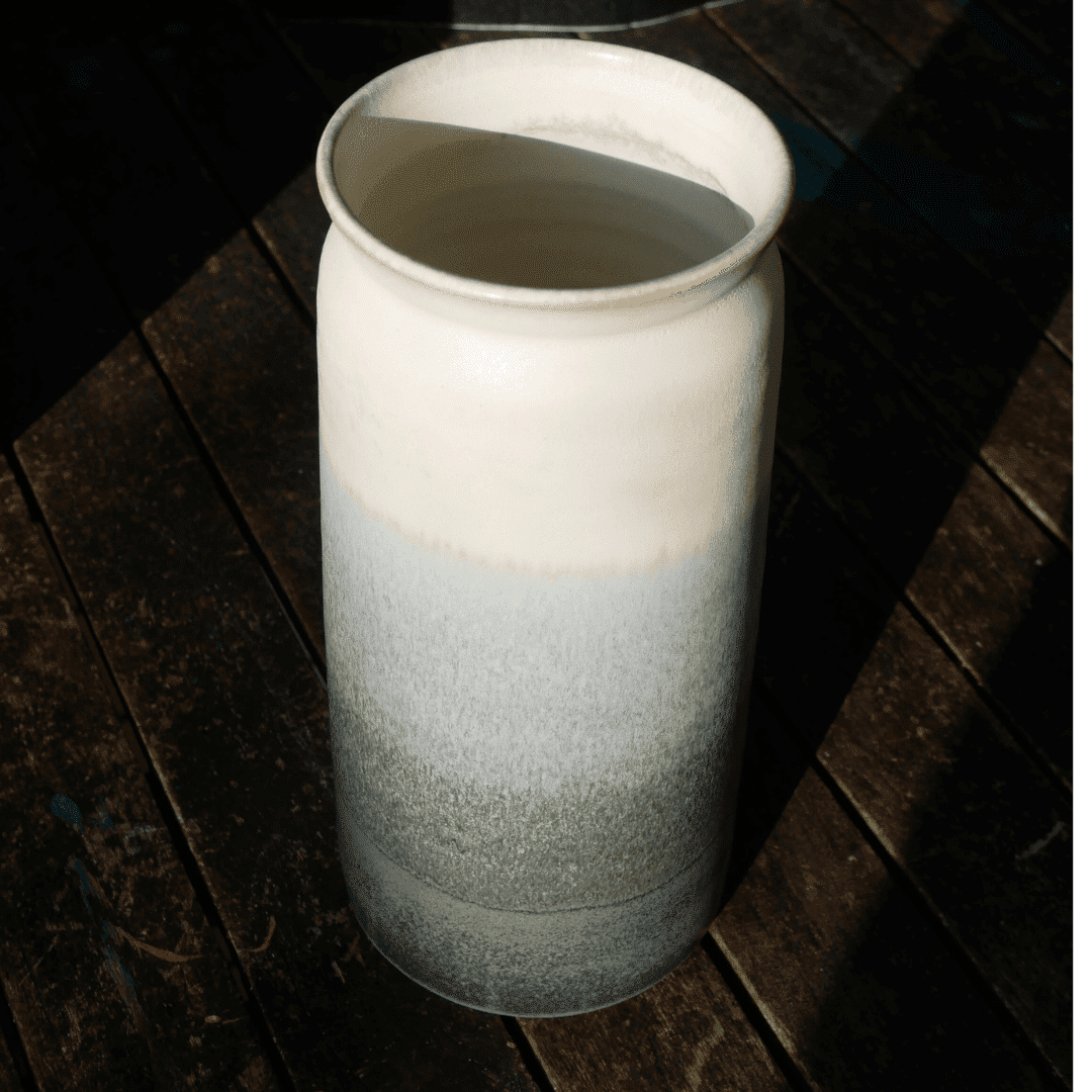 VASE Dégradé Blanc Gris | Grès blanc – Image 4